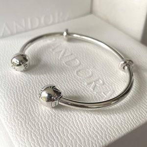 Authentic Pandora Open Bangle Bracelet Size 1 (5) inches